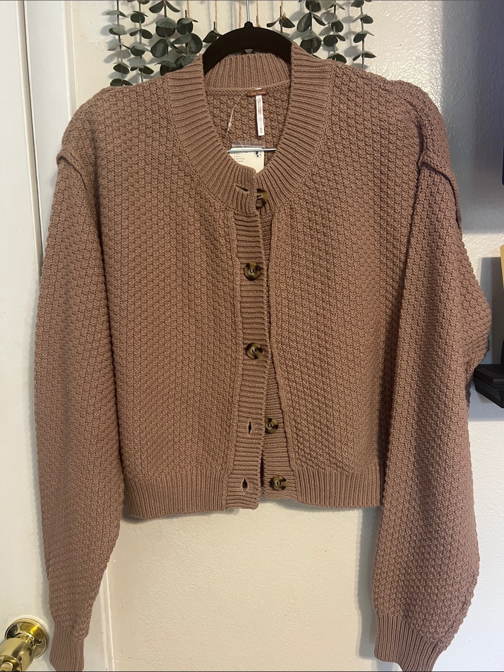 Free People NWT Lila Cardigan in Taupe size M - Picture 3 of 7